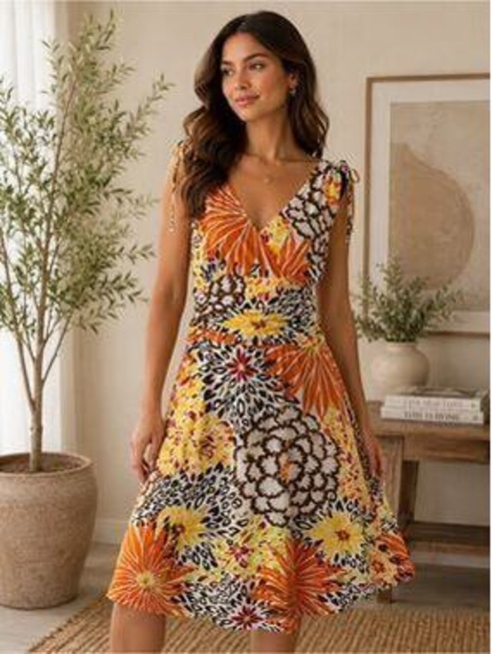 Women's Floral Flowy Summer Dress – Size XL
